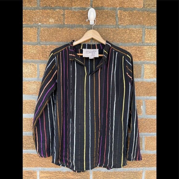 ACE & JIG METALLIC STRIPE TOP BLOUSE XS - Picture 3 of 10